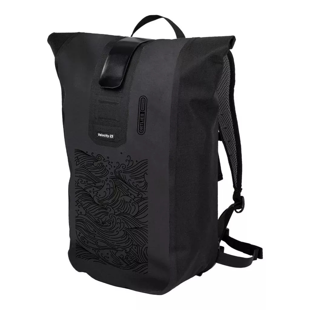 ORTLIEB BACKPACK VELOCITY DESIGN WAVES BLACK MATT 23L