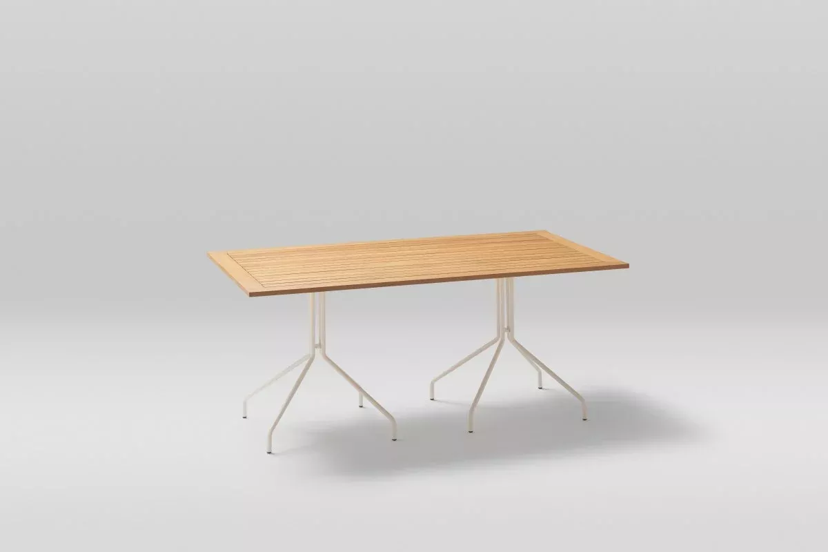 Point Weave Double 4-Leg Outdoor Dining Table