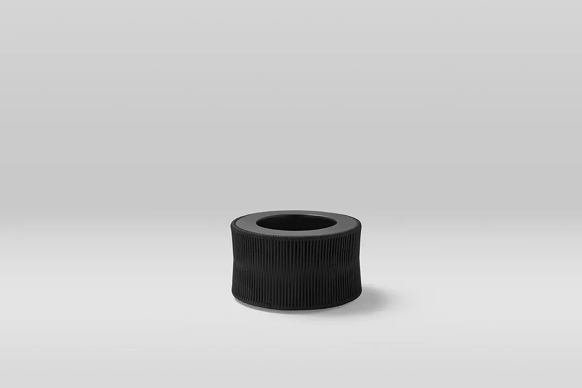 Point Weave Round Outdoor Planter