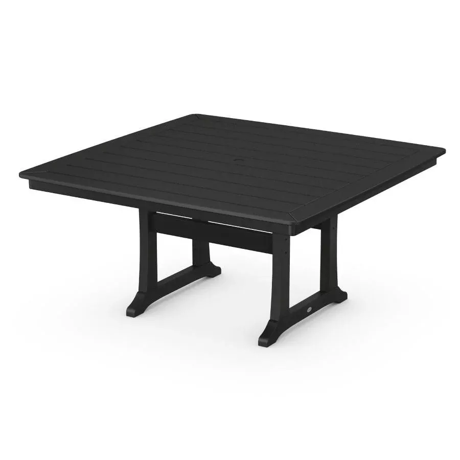 Polywood: Nautical Trestle 59" Dining Table in Slate Grey