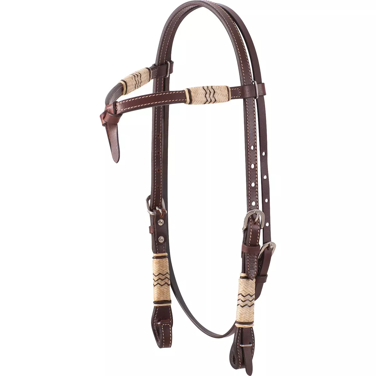 Professional’s Choice Rawhide Double Trim Browband Headstall with Tied Front