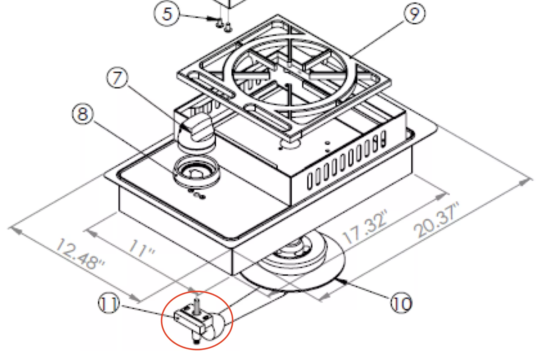 Propane Valve for Lion Single Side Burner