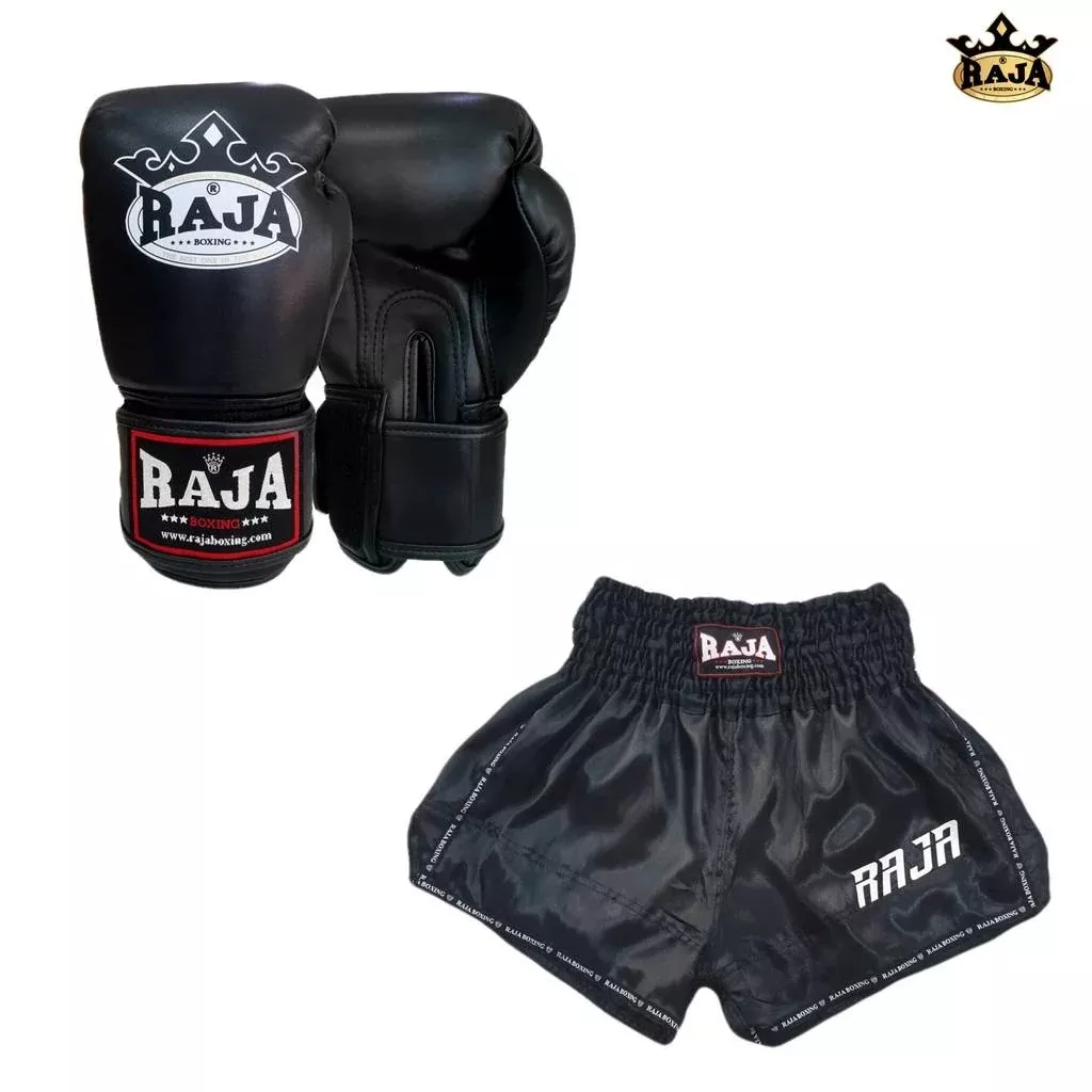 Raja Boxing - Shorts & Gloves - Classic Series - Black