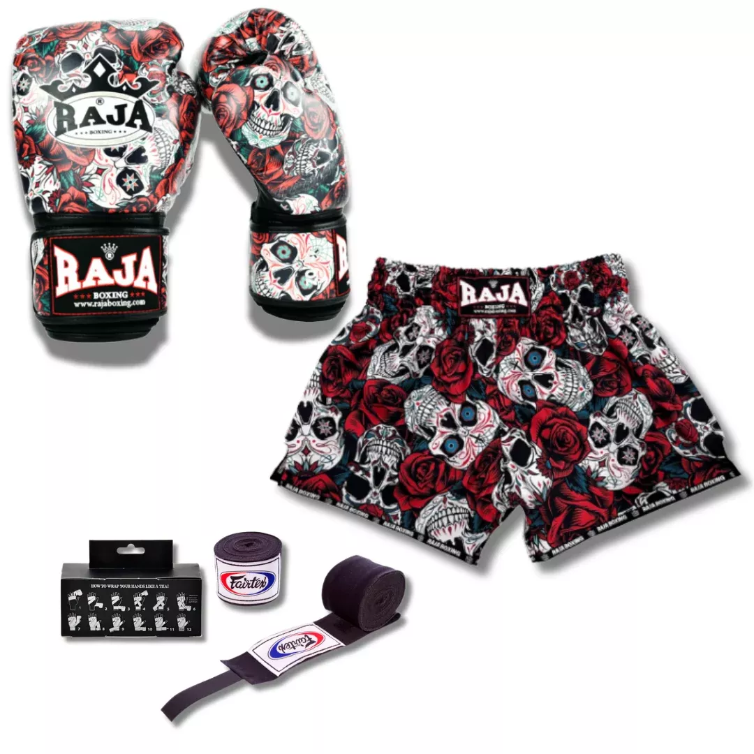 Raja Boxing - Shorts & Gloves - Skull and Rose