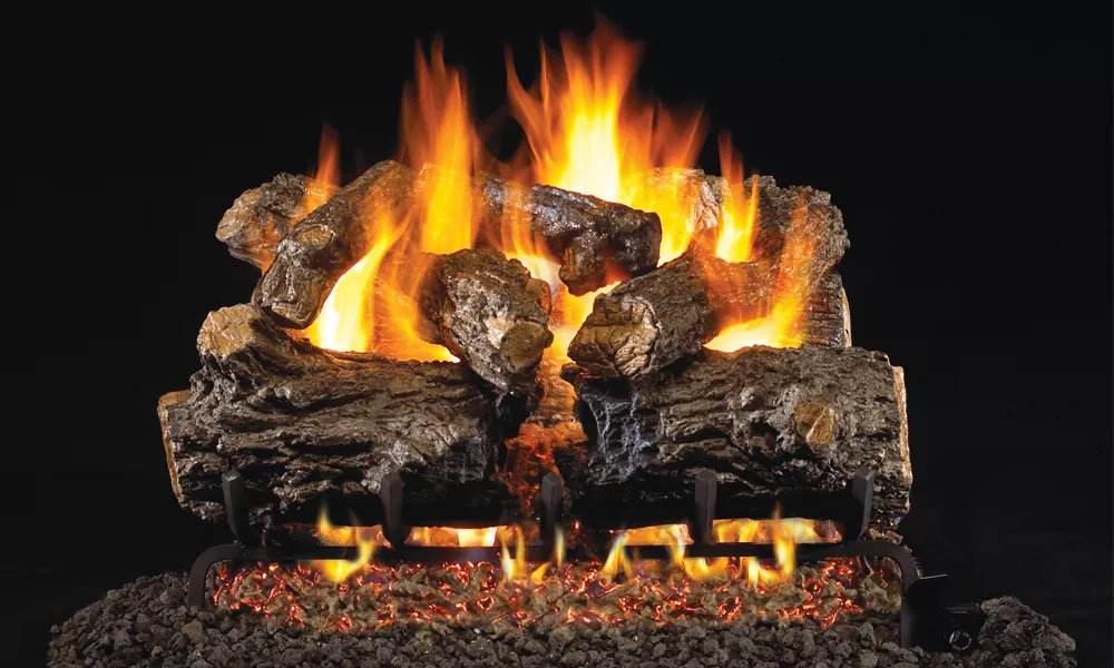 Real Fyre Burnt Rustic Oak Gas Log Set