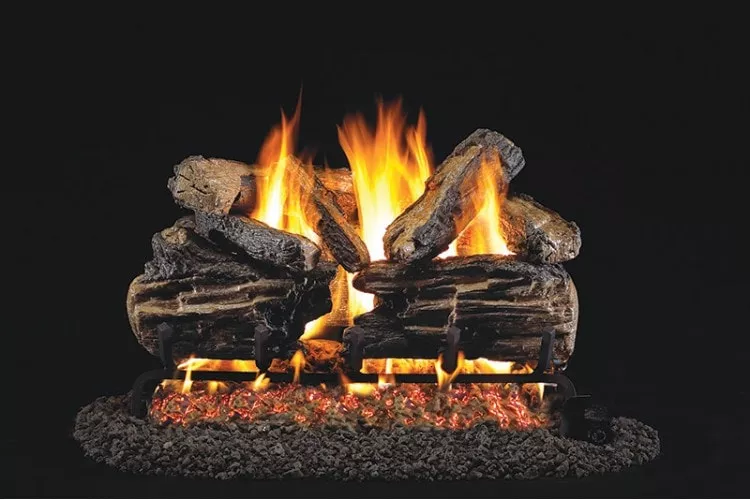 Real Fyre Charred Split Logs with G46 Series Burner