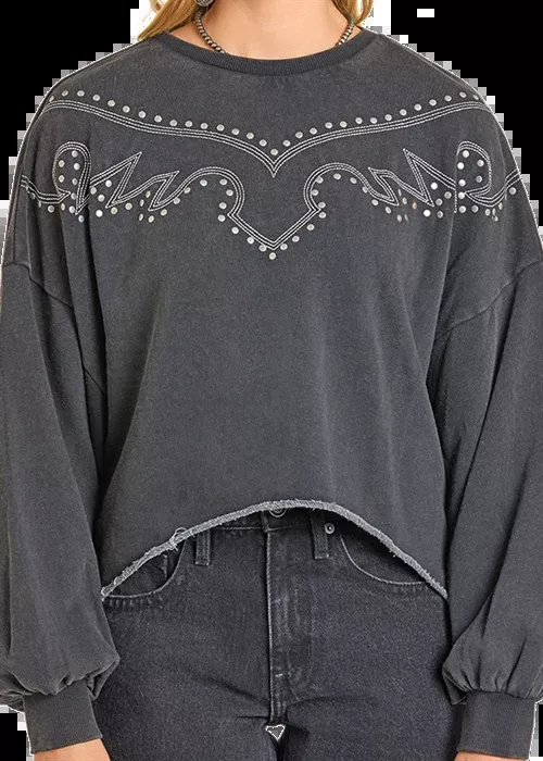 Rock and Roll Embroidered Sweatshirt