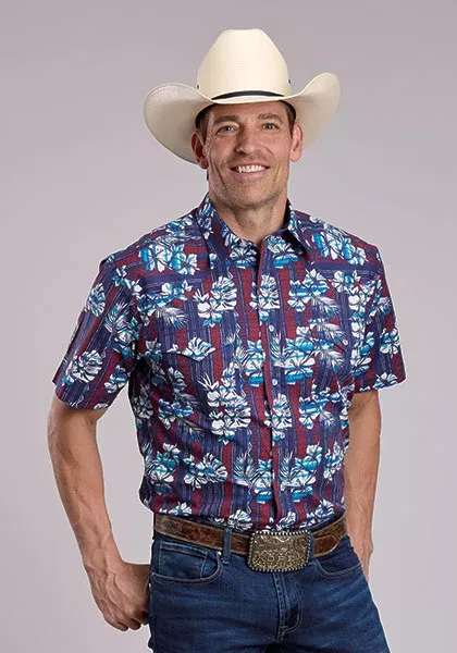 Roper Men's Tropical Aztec Short Sleeve Shirt