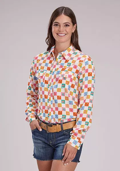 Roper Women's Checker Print Snap Shirt