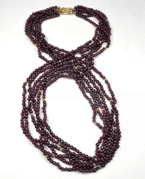 Rose Beads & Gold Necklace