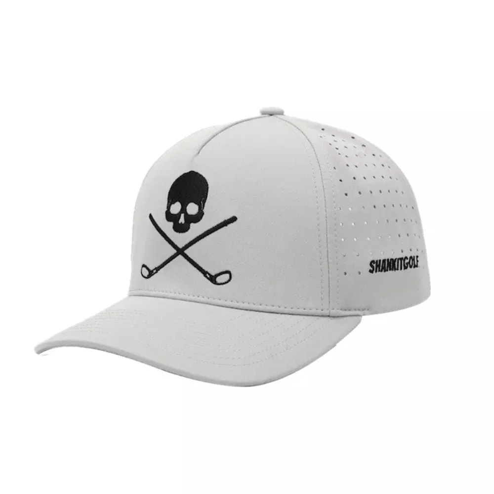 Shank It Golf Skull and Crossbones Gray Hat