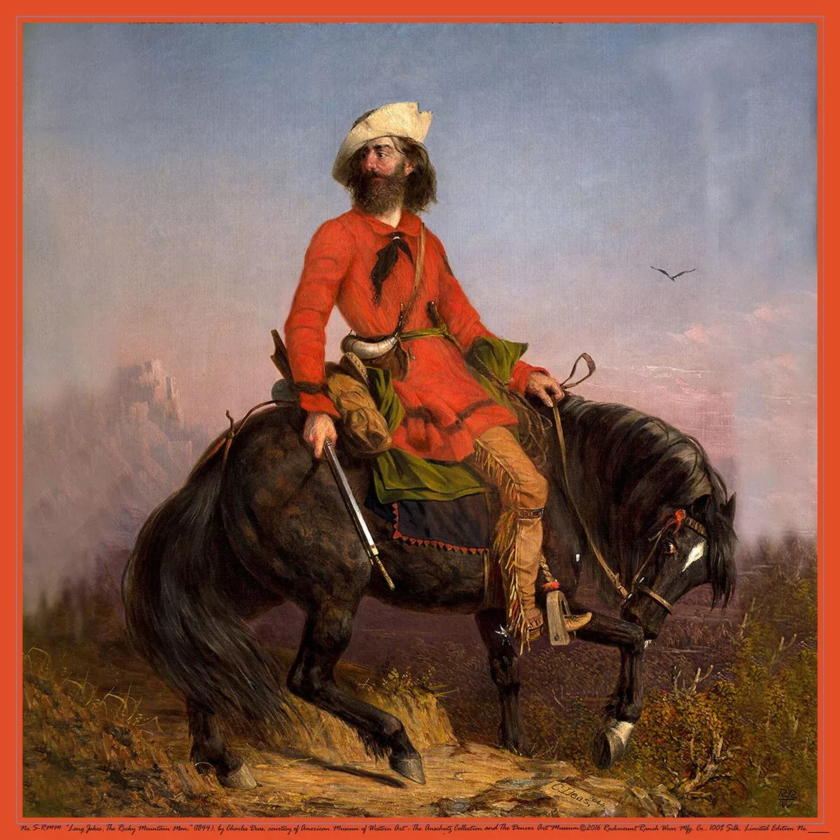 Silk Scarf - Rocky Mountain Man by Charles Deas
