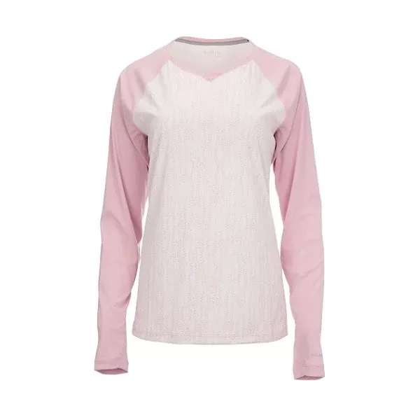 Simms Women's Solarflex LS Crewneck / Lily Pad Cloud Pink