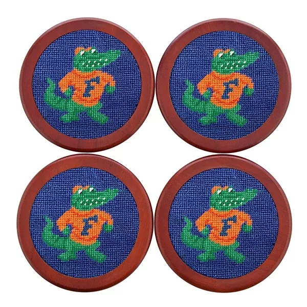 Smathers and Branson Needlepoint Coaster Set / Florida