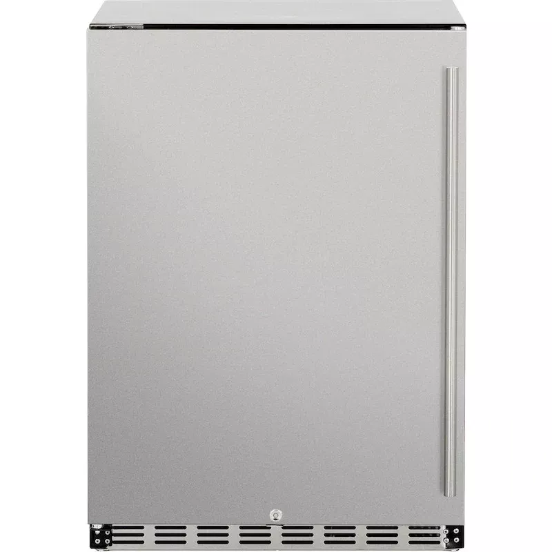 Summerset 24-Inch Deluxe Outdoor Refrigerator with Solid Door and Lock