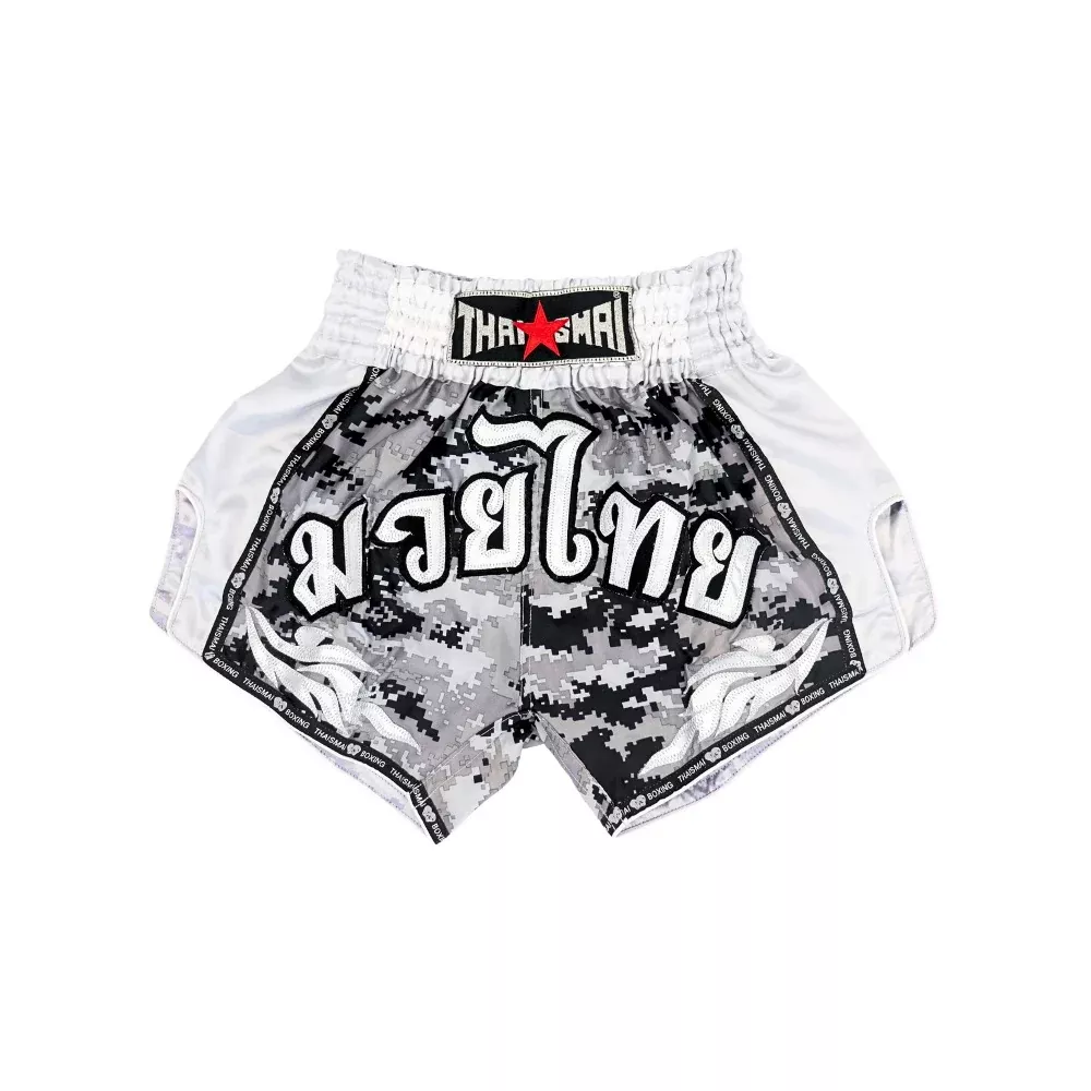 THAISMAI Camo Grey Muay Thai Shorts