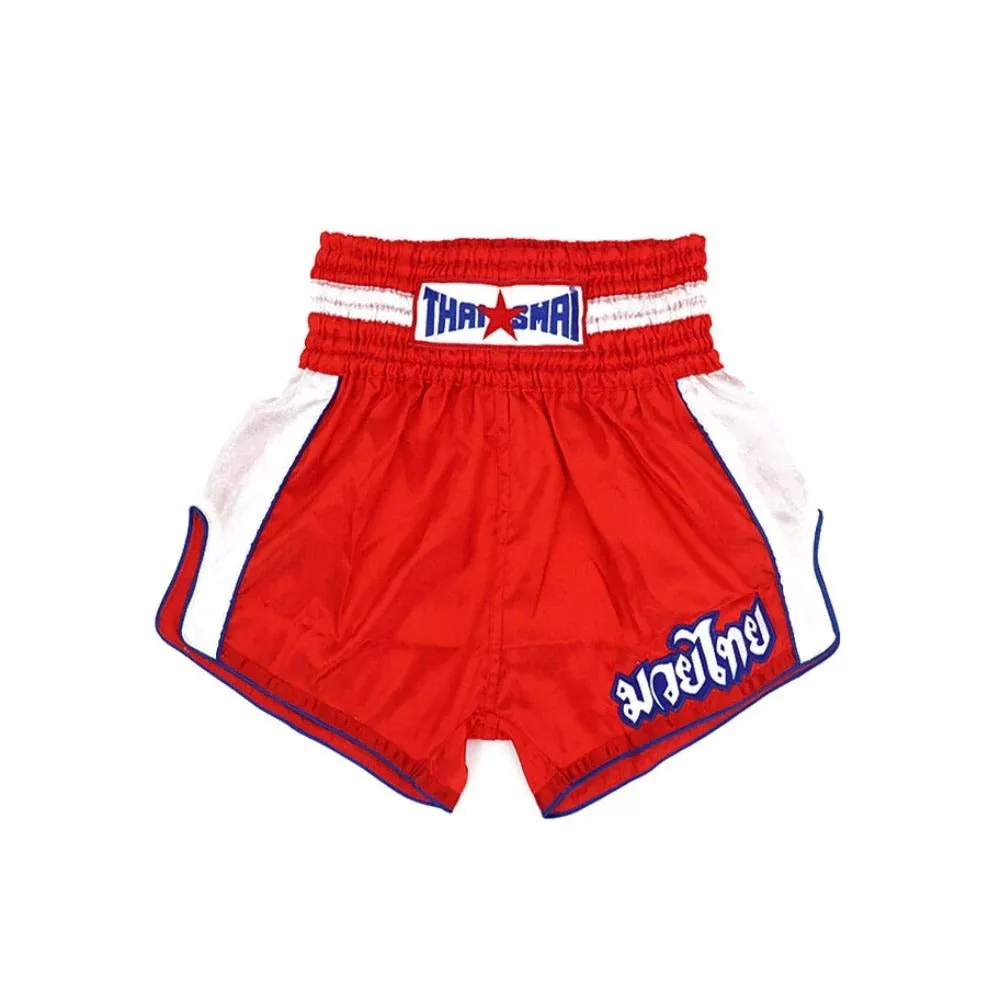 THAISMAI Classic Muay Thai Boxing Shorts Red