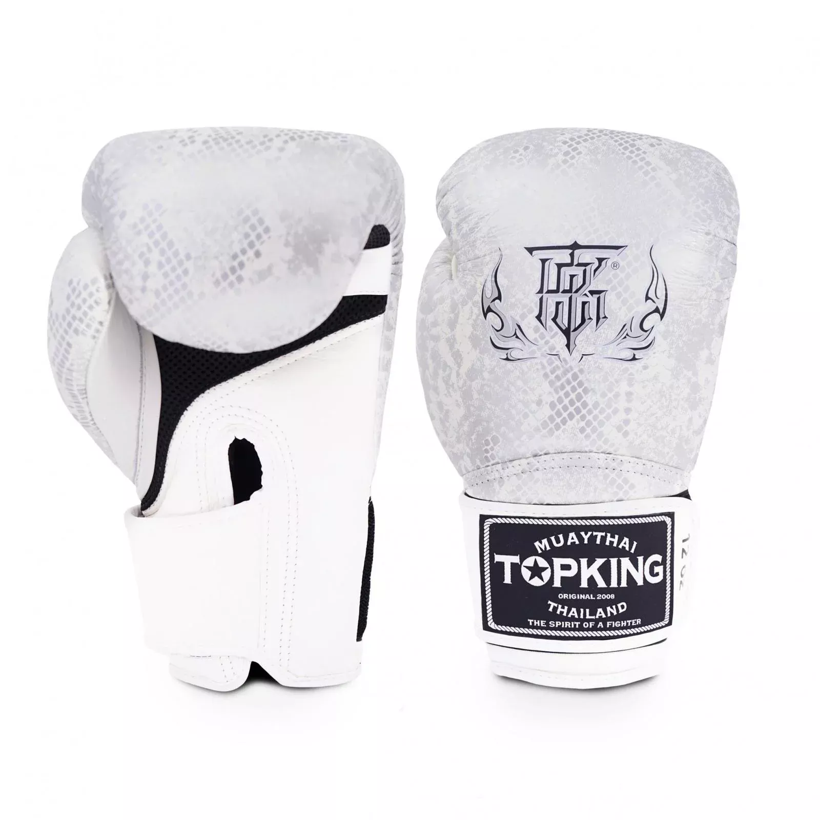 Top King Boxing Gloves – Snake “Air” White/Silver TKBGSS-02