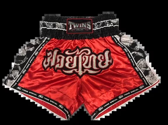 Twins Muay Thai Shorts TBS-SKULL Red