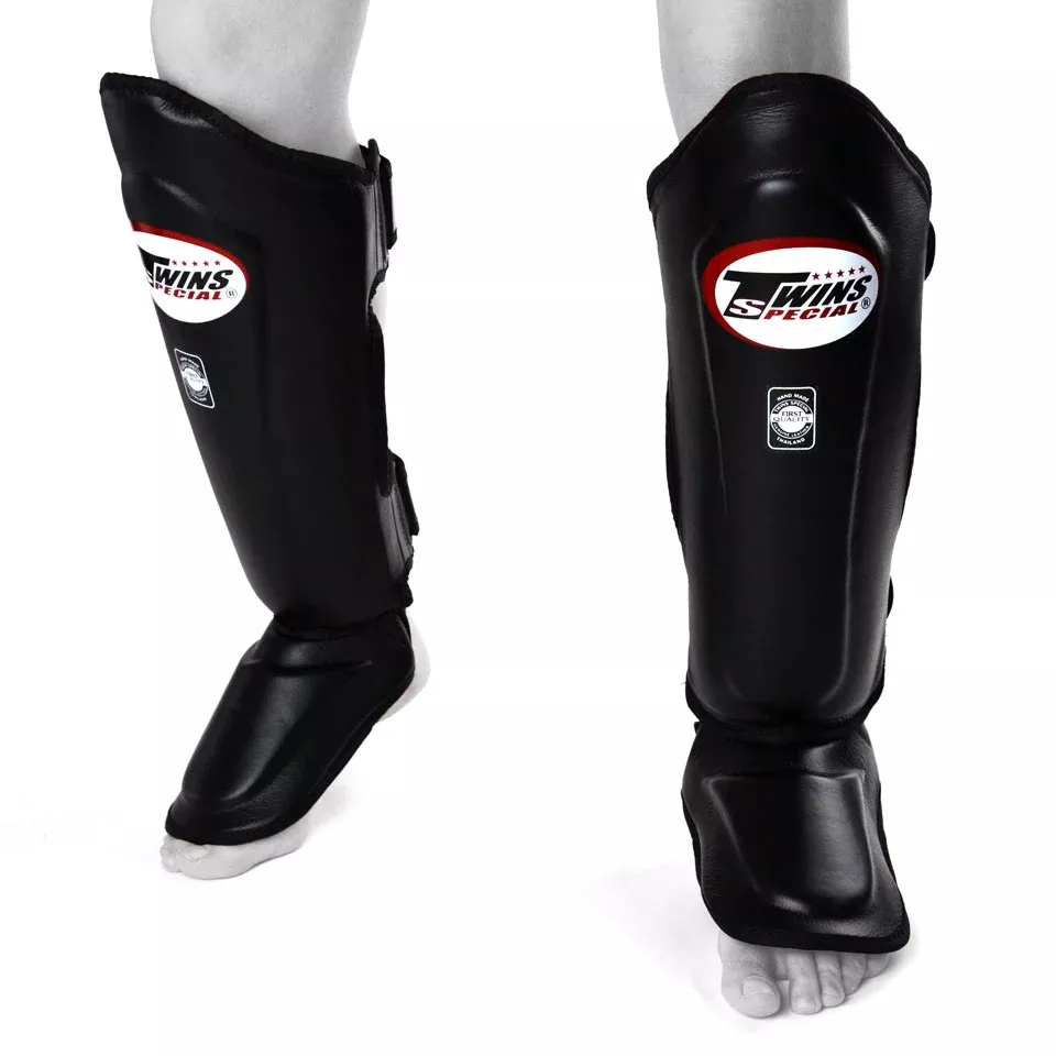 Twins SGL10 Black Double Padded Leather Shin Guards