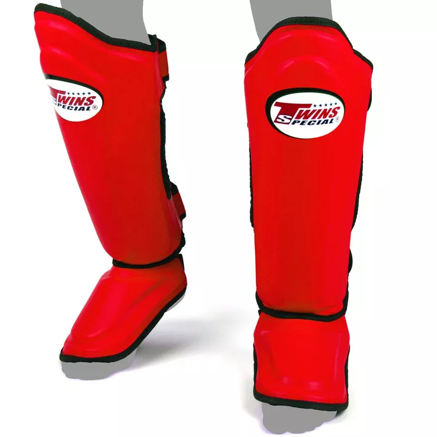 Twins SGL10 Red Double Padded Leather Shin Guards