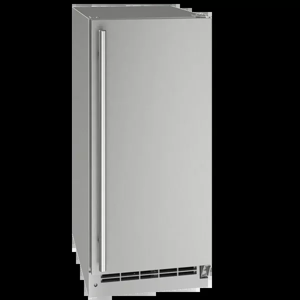 U-Line UOCP115-SS01B 15-Inch Outdoor Ice Maker with Solid Door