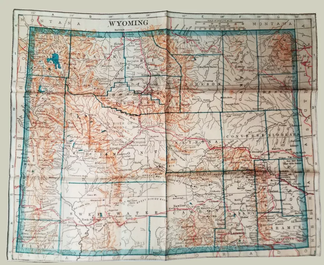 Wyoming Railroads Silk Scarf